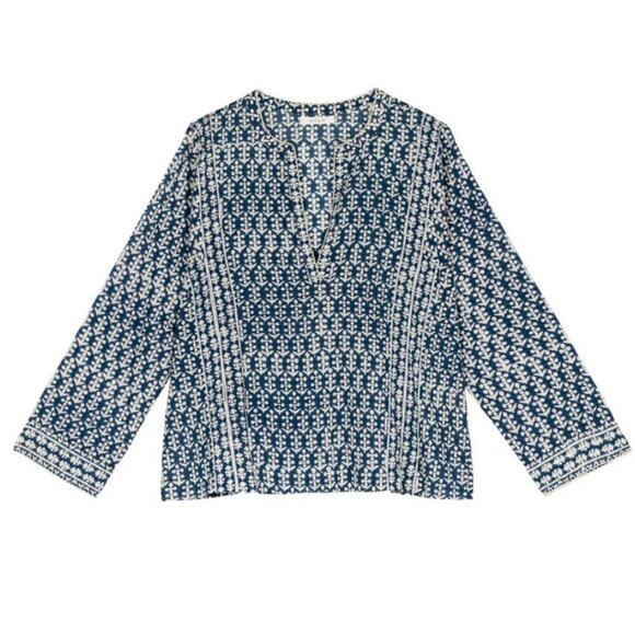 💕DOEN💕 Suri Top ~ Soledad Bloom Blue XL NWT - Picture 7 of 16